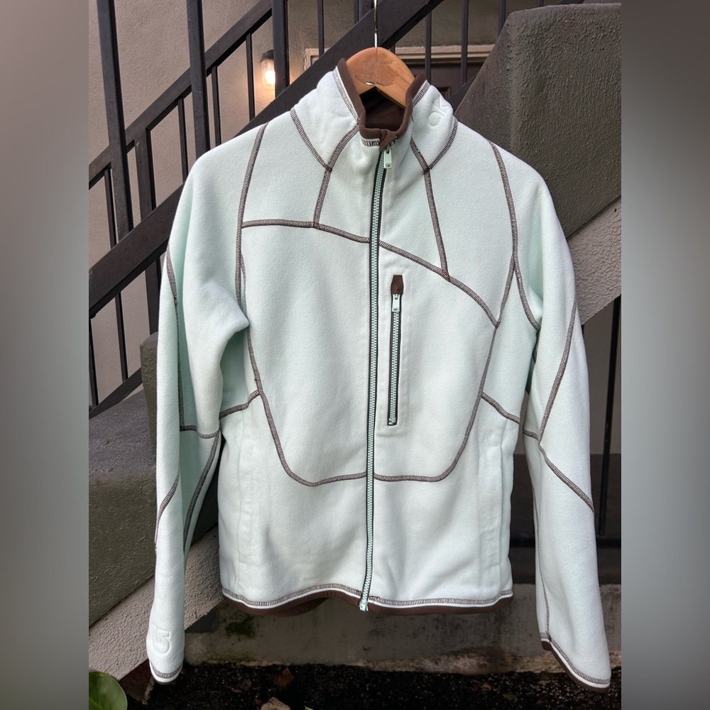 Burton Snowboards Pullover Fleece ak Size Medium Light Blue Snow Winter Cold - Picture 1 of 4
